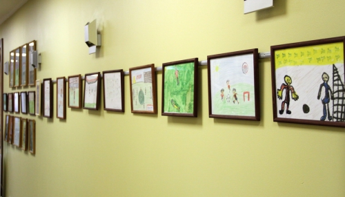 Детские рисунки в кафе