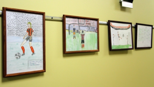 Детские рисунки в кафе