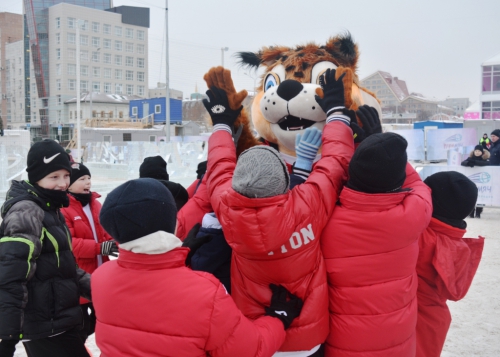 Зимний мини-футбол в ледовом городке