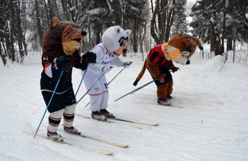 Клубные талисманы снимаются в рекламном ролике "Лыжни России"