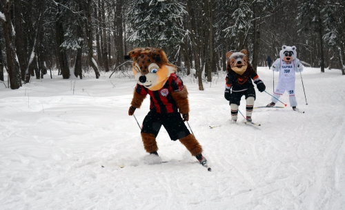 Клубные талисманы снимаются в рекламном ролике "Лыжни России"