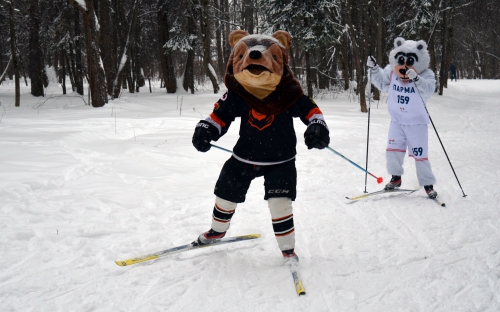 Клубные талисманы снимаются в рекламном ролике "Лыжни России"