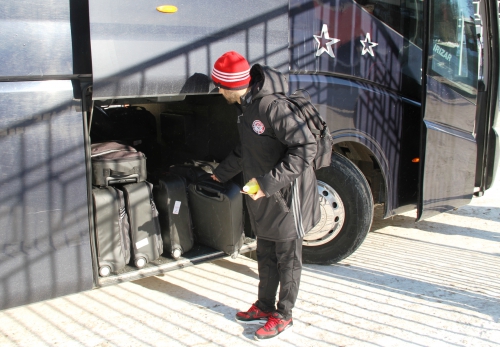 Прибытие основного состава "Амкара" в Уфу на матч 22 тура