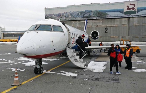 Прибытие основного состава "Амкара" в Уфу на матч 22 тура